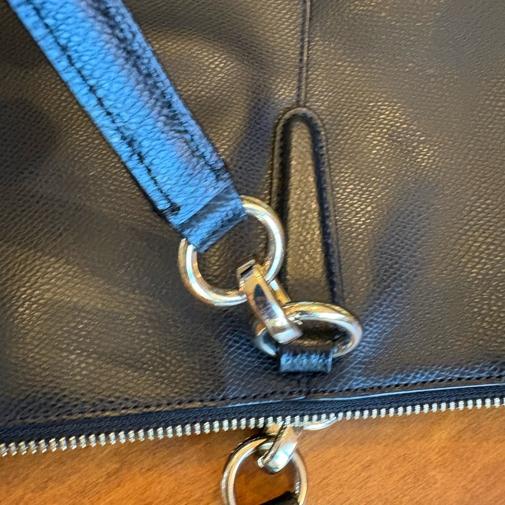 Coach Black Leather Tote with Signature Design - Picture 6 of 17